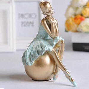 Graceful Resin Ballet Girl in Ponding Desktop Decoration