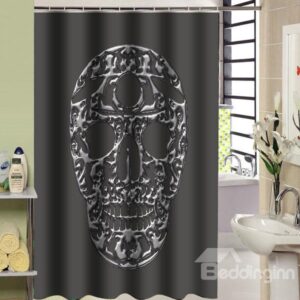 Mysterious Unique Black Skull Design Shower Curtain