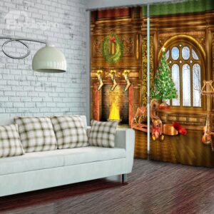 3D Christmas Tree High Quality Blackout Curtain
