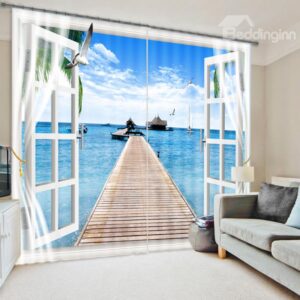 Beautiful Scenery Light Blocking 3D Curtain