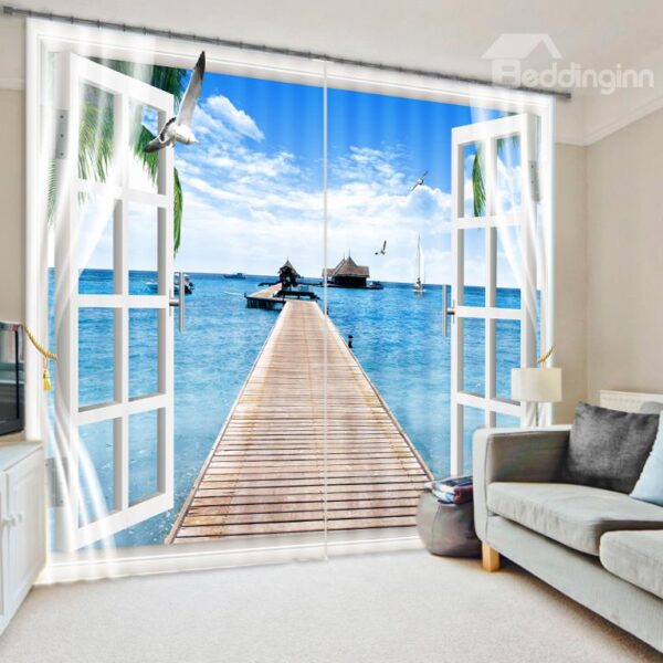 Beautiful Scenery Light Blocking 3D Curtain