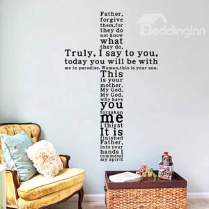Creative Words and Quotes Cross Shaped Removable Wall Sticker