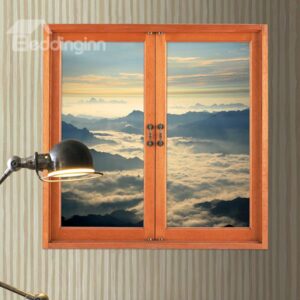 Amazing Window View Fairyland Sea of Clouds 3D Wall Sticker