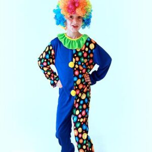 Colorful Humorous Cheerful Clown Kids Halloween Costume