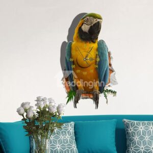 Fabulous 3D Parrot Design Sticker Wall Clock