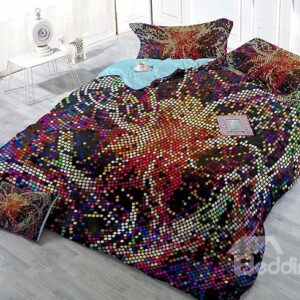Unique Irregular Colorful Polka Dots Satin Drill 4-Piece Duvet Cover Sets