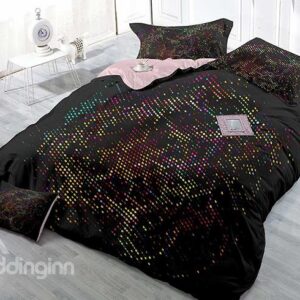 Abstract Polka Dots Design Satin Drill 4-Piece Duvet Cover Sets