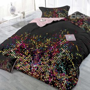 Fashion Black Colorful Polka Dots Printing 4-Piece Duvet Cover Sets
