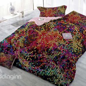 Attractive Colorful Polka Dots Digital Printing 4-Piece Duvet Cover Sets