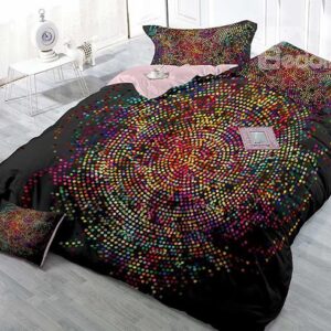 High Density Satin Drill Colorful Dots Print 4-Piece Duvet Cover Sets