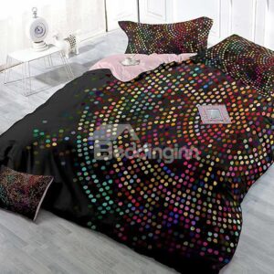 Sparkly Polka Dot High Density Satin Drill 4-Piece Duvet Cover Sets