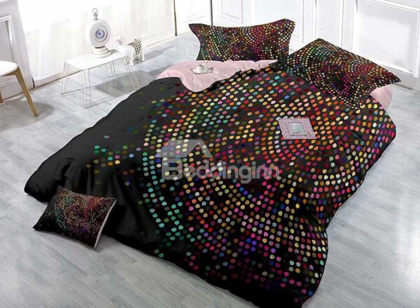 Sparkly Polka Dot High Density Satin Drill 4-Piece Duvet Cover Sets
