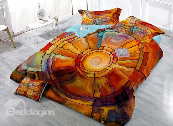 Novelty Abstract Pattern Satin Drill Technics 4-Piece Duvet Cover Sets