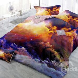 Abstract Colors Design Satin Drill Technics 4-Piece Duvet Cover Sets