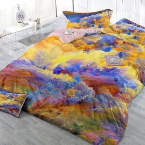 Fancy Colorful Scenery Print Satin Drill 4-Piece Duvet Cover Sets