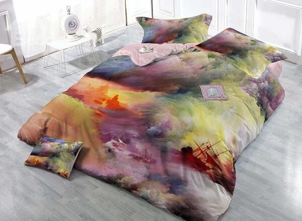 Sea Scenery Digital Printing Satin Drill 4-Piece Duvet Cover Sets
