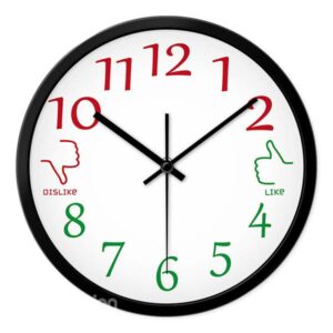 Creative Metal Thumb Up Thumb Down Like Dislike Mute Wall Clock
