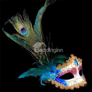 Exotic and Fancy Peacock Feathers Halloween Party Mask