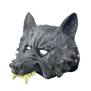 Ferocious Looking Wolf with Tusk Halloween Mask