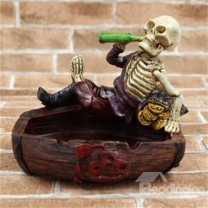 Unique Drunken Skeleton Ashtray Halloween Gift