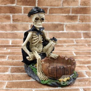 Novelty Skeleton with Black Cloak Ashtray Halloween Gift