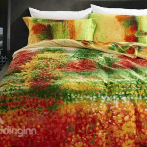Classy Colorful 4-Piece Cotton Duvet Cover Sets