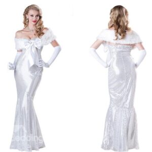 High Class Luxurious Pure White Mermaid Costume