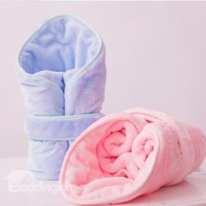 Pink Soft Cloud Pattern Flannel Baby Blanket