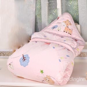 Super Warm Lovely Giraffe and Tree Pattern Baby Blanket