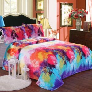 Super Comfy Smooth Colorful Design Flannel Blanket