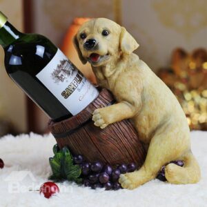 American Country Style Cute Puppy Resin 1-Bottle Wine Holder