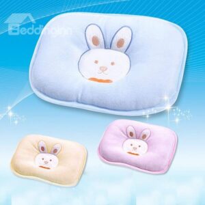 Cute Rabbit Embroidered Prevent Flat Head Baby Pillow
