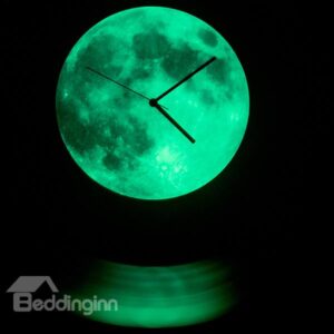 Halloween Luminous Moon Design Witch Pendulum Mute Wall Clock