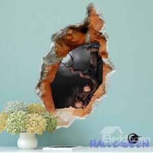 Halloween Dark Scary Forest Hole Peek 3D Wall Sticker