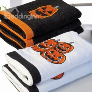 Wonderful Unique Pumpkin Design Halloween Cotton Towel