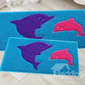 New Style Lovely and Fabulous 2 Pieces Dolphin Design Bath Rug