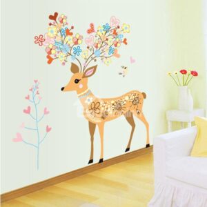 Christmas Lovely Cartoon Deer Nursery Removable Wall Sticker