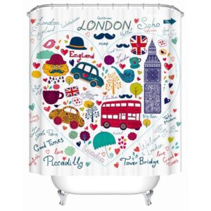 Graceful Cartoon Design Thick Waterproof Shower Curtain