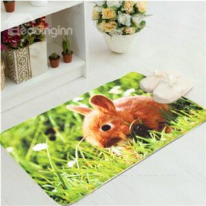Cute Little Rat in Grass Anti-Slipping Doormat