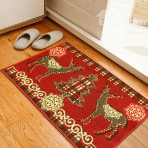 Festival Christmas Theme Reindeer Pattern Anti-Slipping Doormat