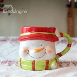 Creative Snow Man Head Shaped Ceramics Coffee Mug Holiday Gifts