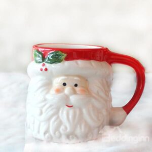Creative Santa Claus Head Shaped Ceramics Coffee Mug Holiday Gifts