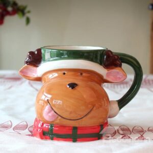 Adorable Cartoon Reindeer Head Shaped Ceramics Coffee Mug