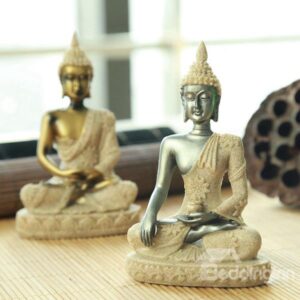 Religious Resin Buddha in Lotus Position Desktop Decoration