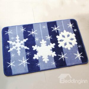 Wonderful Snow Flake Pattern and Strips Anti-Slipping Doormat
