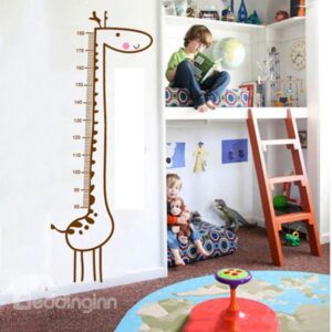 Lovely Nursery Long Giraffe Growth Charter Removable Wall Sticker