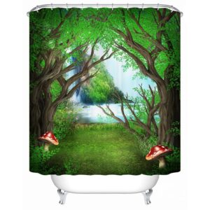 Mysterious Peaceful 3D Design Woodland Shower Curtain