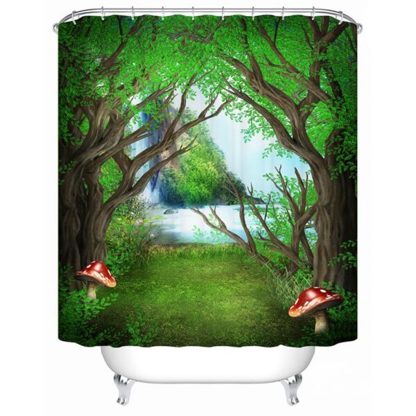 Mysterious Peaceful 3D Design Woodland Shower Curtain