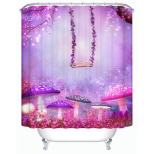 New Style Sparking Purple Fairyland 3D Shower Curtain