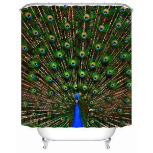 High Class Vivid Peacock Design 3D Shower Curtain